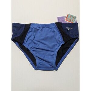 Speedo Eco Endurance Repreve Cerulean Blue Colorblock Swim Brief Mens Size 34
